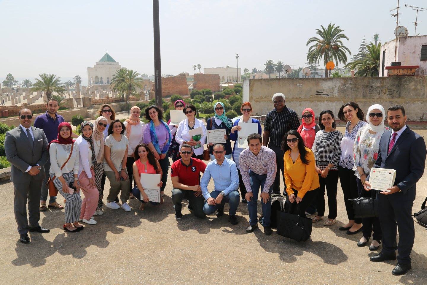group of students in a field trip in a group photo