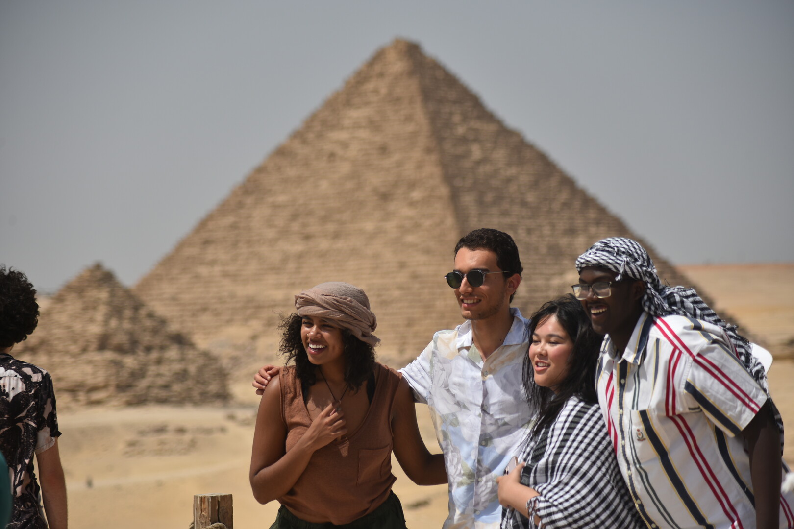 international students visiting the pyramids