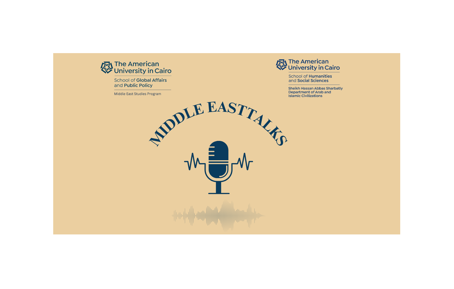 An icon of a microphone "Middle East Talks"