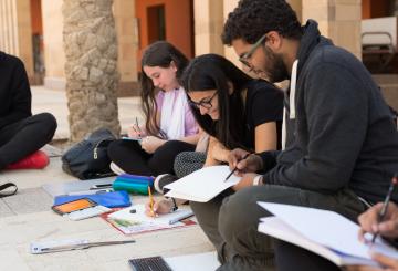 group of students studying together