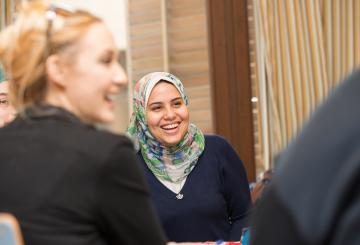 group of women chatting
