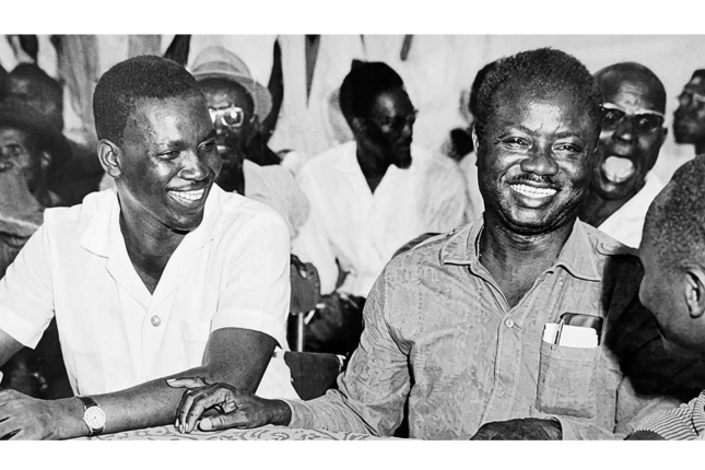 Postcolonial Casaman&ccedil;ais elites Assane Seck (left) and Emile Badiane (right)
