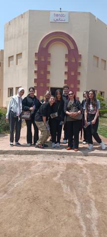 students group photo outside the Banati Foundation for homeless girls field trip