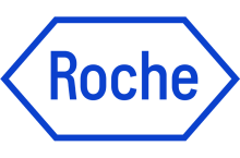 Text: Roche in blue