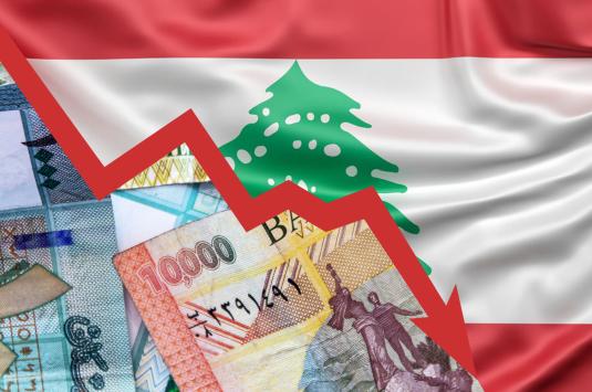 Lebanese lira and Lebanon flag