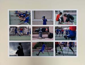 Photos on the wall at photo gallery exhibition