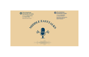 An icon of a microphone "Middle East Talks"