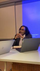 Maha Zeinelabdin Sudanese Scholar during a talk 