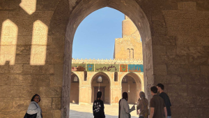 Students standing in Ibn Tulun Mosque