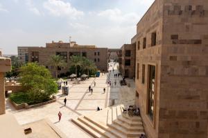 New cairo campus bird eye view outside the sciences and engineering building