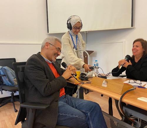 ehub podcast members photo whilst on show