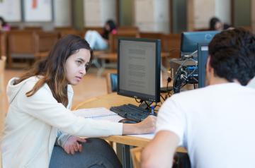 students studying in the library